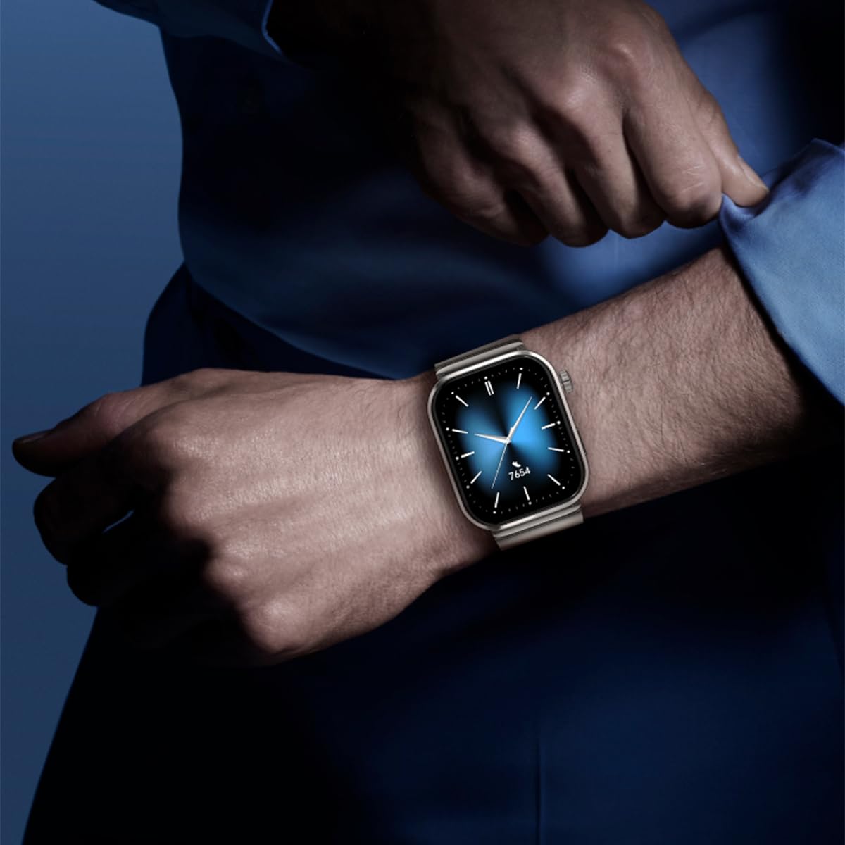 619-xDv56iL._SL1200_ Noise Pro 6 Max Smart Watch:Intelligent AI, Endless AI Watch Faces, AI Companion, 1.96” AMOLED, Stainless Steel Build, Built-in GPS, 5 ATM, EN2 Processor, for iOS & Android(Pure Titanium) - Image 2