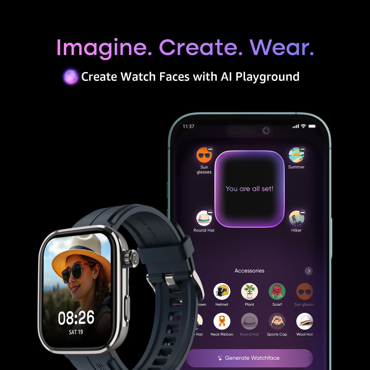 61GEuMMd50L._SL1500_ Noise Pro 6 Max Smart Watch:Intelligent AI, Endless AI Watch Faces, AI Companion, 1.96” AMOLED, Stainless Steel Build, Built-in GPS, 5 ATM, EN2 Processor, for iOS & Android(Pure Titanium) - Image 5