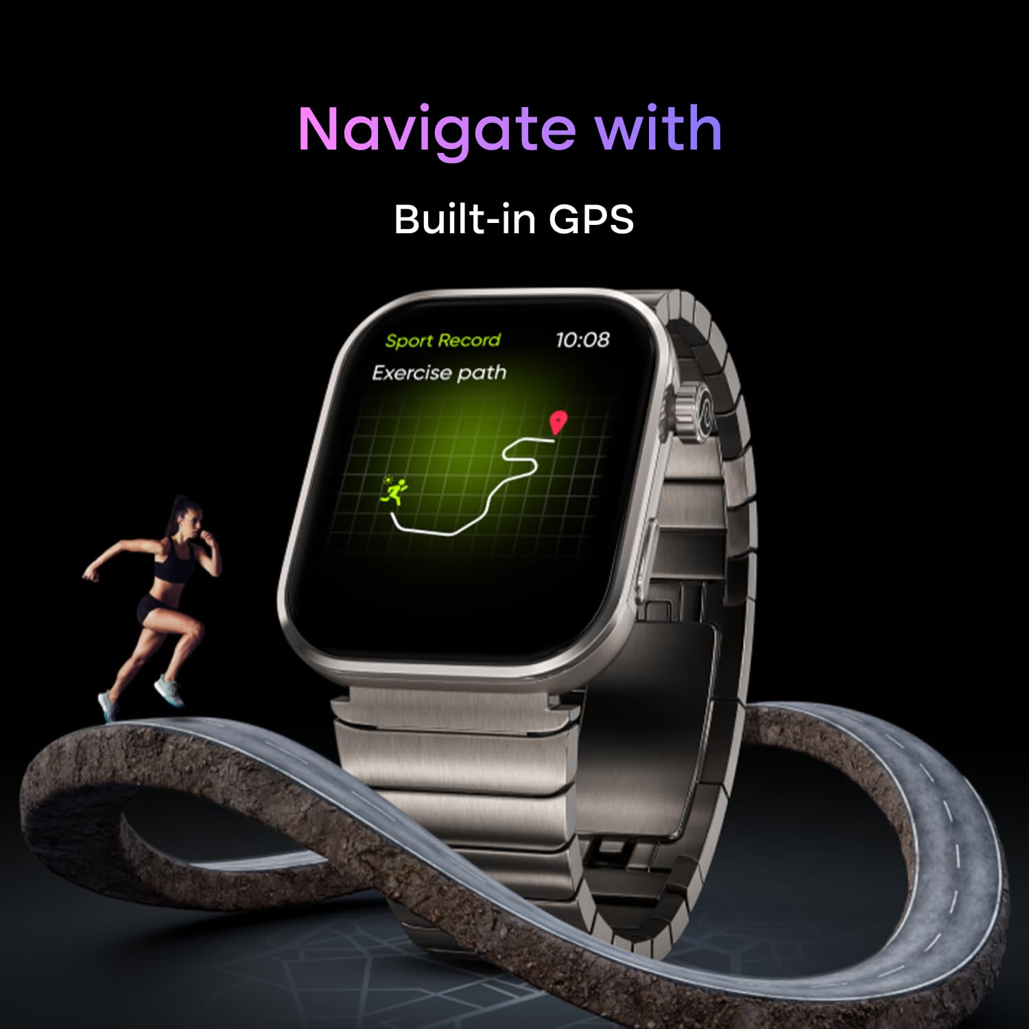 61OGtCmyM1L._SL1500_ Noise Pro 6 Max Smart Watch:Intelligent AI, Endless AI Watch Faces, AI Companion, 1.96” AMOLED, Stainless Steel Build, Built-in GPS, 5 ATM, EN2 Processor, for iOS & Android(Pure Titanium) - Image 6